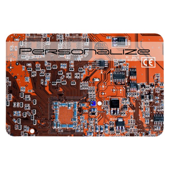 Printed Circuit Assembly PCB Orange Circuit Board Magnet (Horizontal)