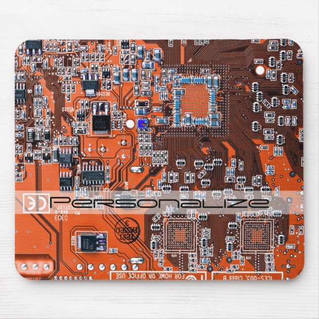 Printed Circuit Assembly PCB Orange Circuit Board Mouse Mat (Front)