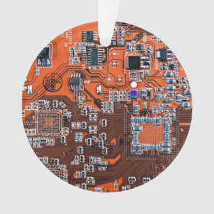 Printed Circuit Assembly PCB Orange Circuit Board Ornament