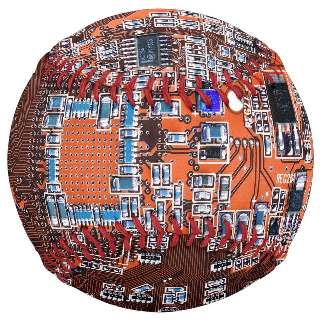 Printed Circuit Assembly PCB Orange Circuit Board Softball (Front)