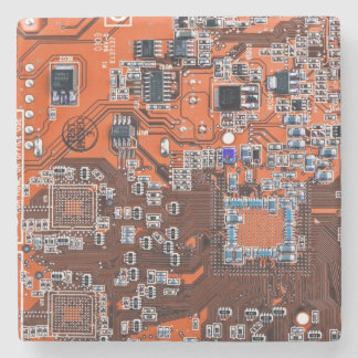 Printed Circuit Assembly PCB Orange Circuit Board Stone Coaster