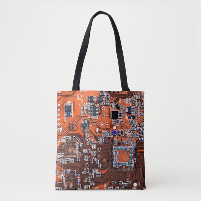 Printed Circuit Assembly PCB Orange Circuit Board Tote Bag (Front)