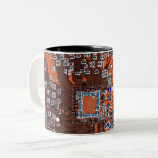Printed Circuit Assembly PCB Orange Circuit Board Two-Tone Coffee Mug