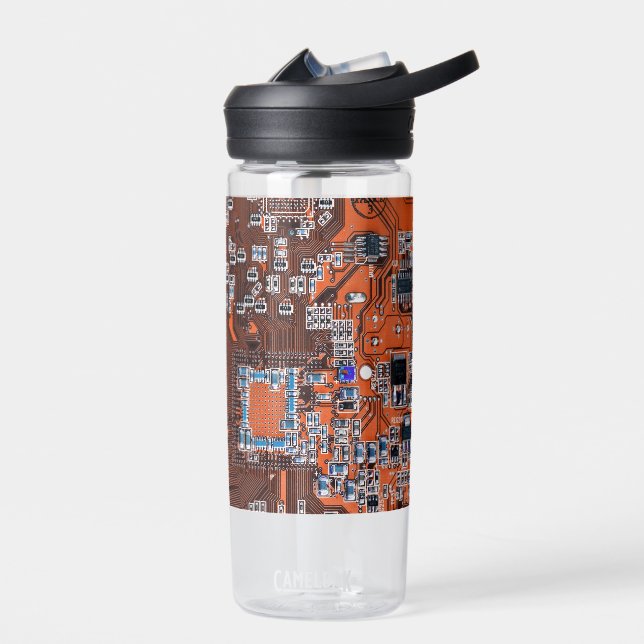 Printed Circuit Assembly PCB Orange Circuit Board Water Bottle (Left)