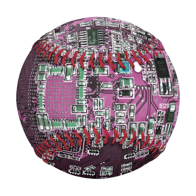 Printed Circuit Assembly PCB Purple Circuit Board Baseball (Front)