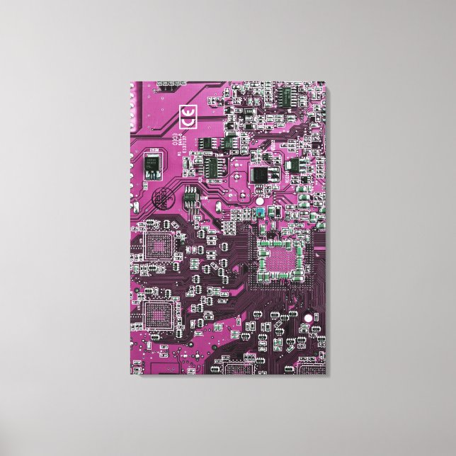 Printed Circuit Assembly PCB Purple Circuit Board Canvas Print (Front)
