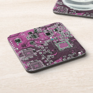 Printed Circuit Assembly PCB Purple Circuit Board Coaster