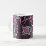 Printed Circuit Assembly PCB Purple Circuit Board Coffee Mug<br><div class="desc">PCB Circuit Board gifts for geeks or gifts for nerds. Here's one for the Computer Nerd or Geeks in all of us. Geek Out your Nerd with this Printed Circuit Assembly PCB Electronic Circuit Board. This is a close up picture of a Printed Circuit Assembly PCB or electronic circuit board....</div>