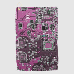 Printed Circuit Assembly PCB Purple Circuit Board Golf Towel