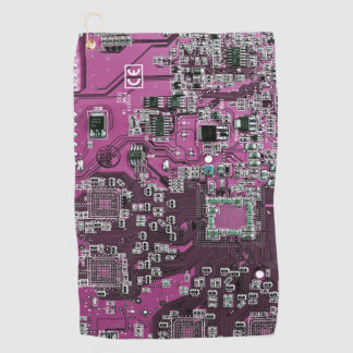 Printed Circuit Assembly PCB Purple Circuit Board Golf Towel