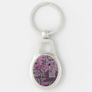 Printed Circuit Assembly PCB Purple Circuit Board Key Ring
