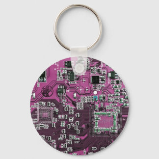 Printed Circuit Assembly PCB Purple Circuit Board Key Ring