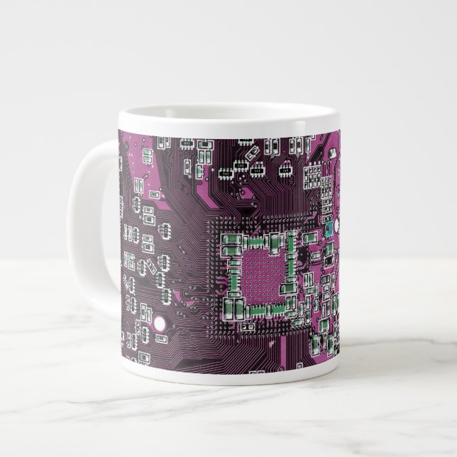 Printed Circuit Assembly PCB Purple Circuit Board Large Coffee Mug (Front Left)