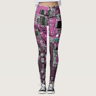 Printed Circuit Assembly PCB Purple Circuit Board Leggings