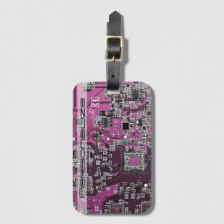 Printed Circuit Assembly PCB Purple Circuit Board Luggage Tag