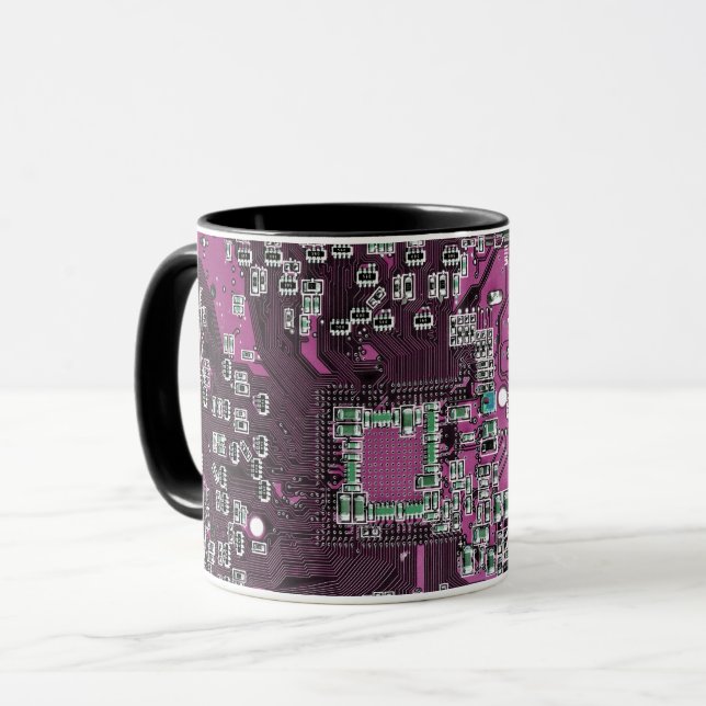 Printed Circuit Assembly PCB Purple Circuit Board Mug (Front Left)