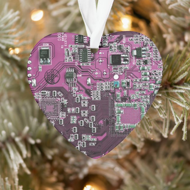 Printed Circuit Assembly PCB Purple Circuit Board Ornament (Tree)