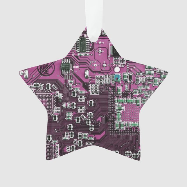 Printed Circuit Assembly PCB Purple Circuit Board Ornament (Front)