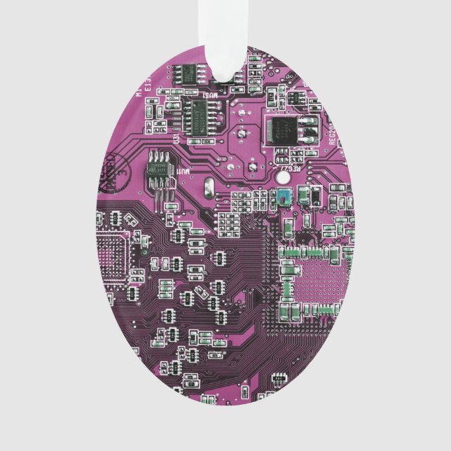 Printed Circuit Assembly PCB Purple Circuit Board Ornament (Front)