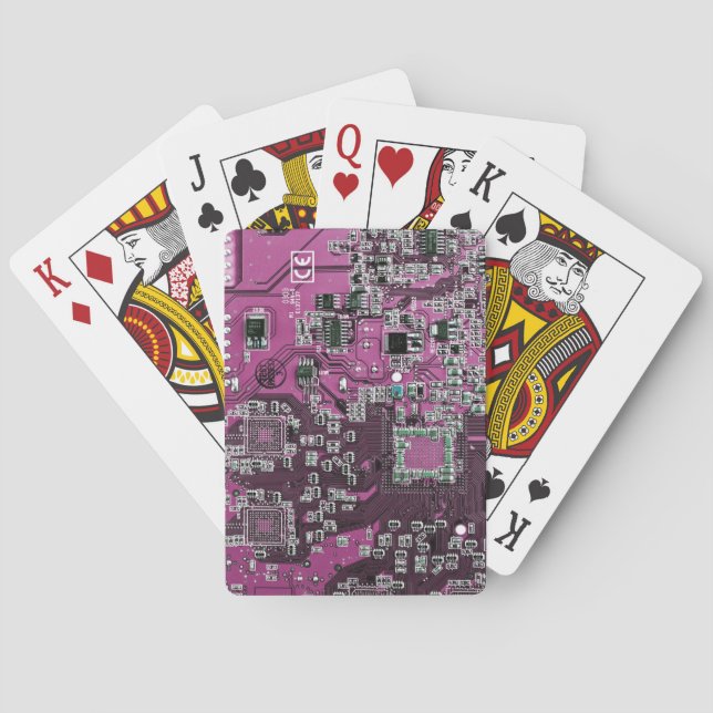 Printed Circuit Assembly PCB Purple Circuit Board Playing Cards (Back)