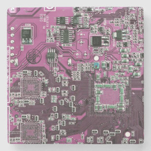 Printed Circuit Assembly PCB Purple Circuit Board Stone Coaster