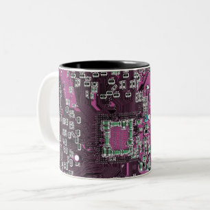Printed Circuit Assembly PCB Purple Circuit Board Two-Tone Coffee Mug