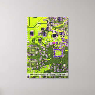 Printed Circuit Assembly PCB Yellow Circuit Board Canvas Print