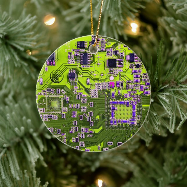 Printed Circuit Assembly PCB Yellow Circuit Board Ceramic Tree Decoration (Tree)