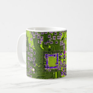 Printed Circuit Assembly PCB Yellow Circuit Board Coffee Mug