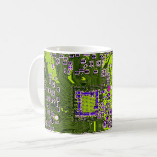 Printed Circuit Assembly PCB Yellow Circuit Board Coffee Mug