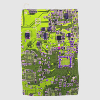 Printed Circuit Assembly PCB Yellow Circuit Board Golf Towel