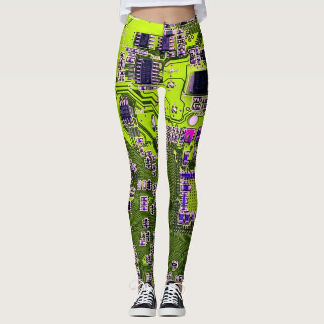 Printed Circuit Assembly PCB Yellow Circuit Board Leggings (Front)