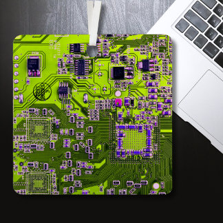 Printed Circuit Assembly PCB Yellow Circuit Board Metal Tree Decoration