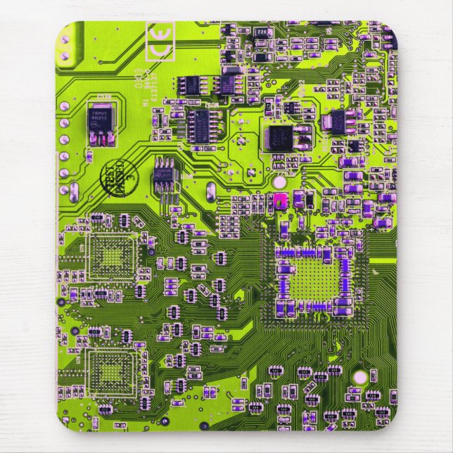 Printed Circuit Assembly PCB Yellow Circuit Board Mouse Mat (Front)