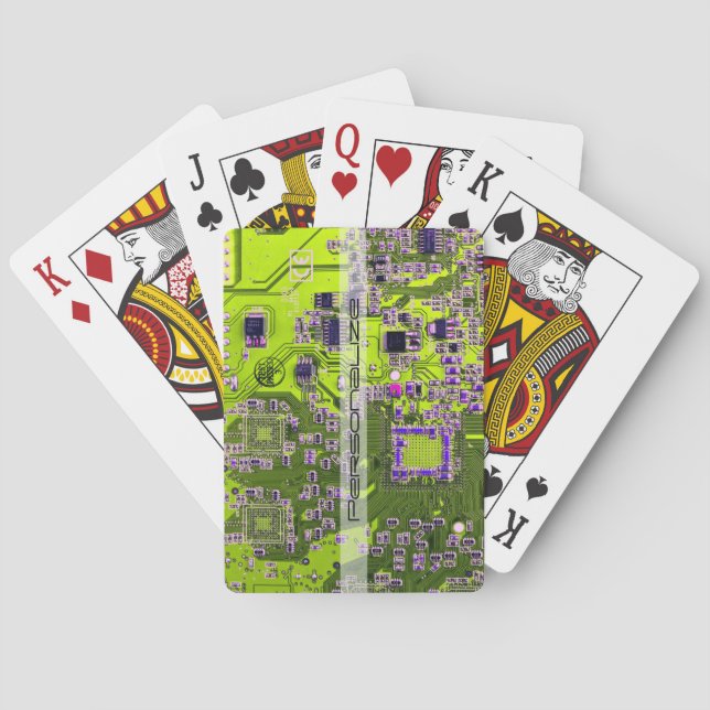 Printed Circuit Assembly PCB Yellow Circuit Board Playing Cards (Back)
