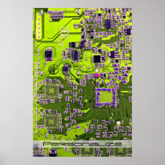 Printed Circuit Assembly PCB Yellow Circuit Board Poster