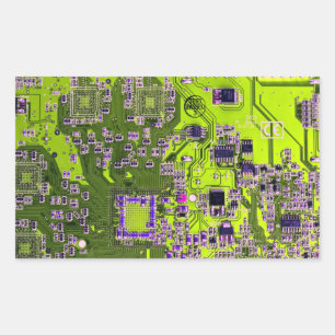 Printed Circuit Assembly PCB Yellow Circuit Board Rectangular Sticker