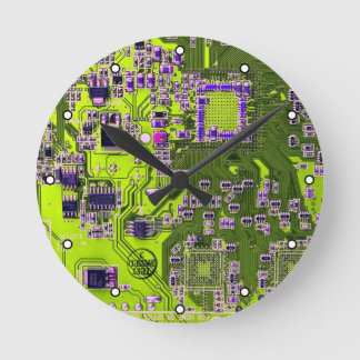 Printed Circuit Assembly PCB Yellow Circuit Board Round Clock