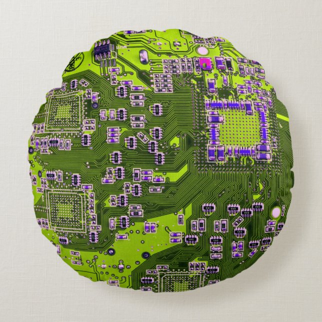 Printed Circuit Assembly PCB Yellow Circuit Board Round Cushion (Front)