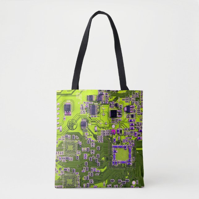 Printed Circuit Assembly PCB Yellow Circuit Board Tote Bag (Front)