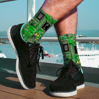   Printed Circuit Board Green Microchip Geeky Name Socks