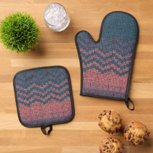 Printed Crochet Pattern Oven Mitt & Pot Holder Set
