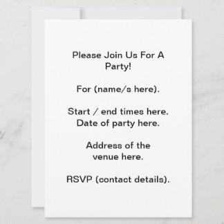 Printed Custom Monogram. Black and White. Invitation