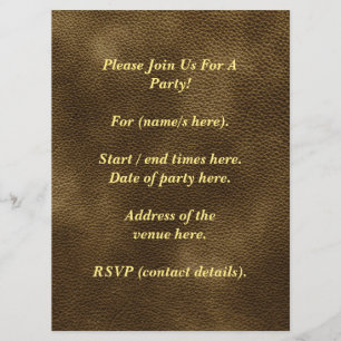 Printed Custom Monogram Image. Brown. Invitation