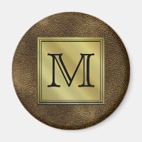 Printed Custom Monogram Image. Brown.