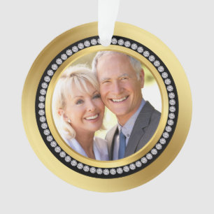 Printed diamonds 50th Wedding Anniversary Ornament