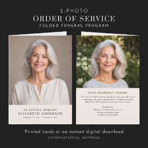 Printed/Download Funeral Order Of Service Program Card