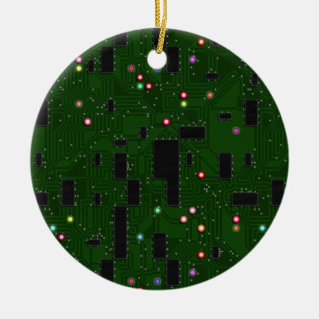 Printed Electronic Circuit Board Ceramic Tree Decoration (Front)
