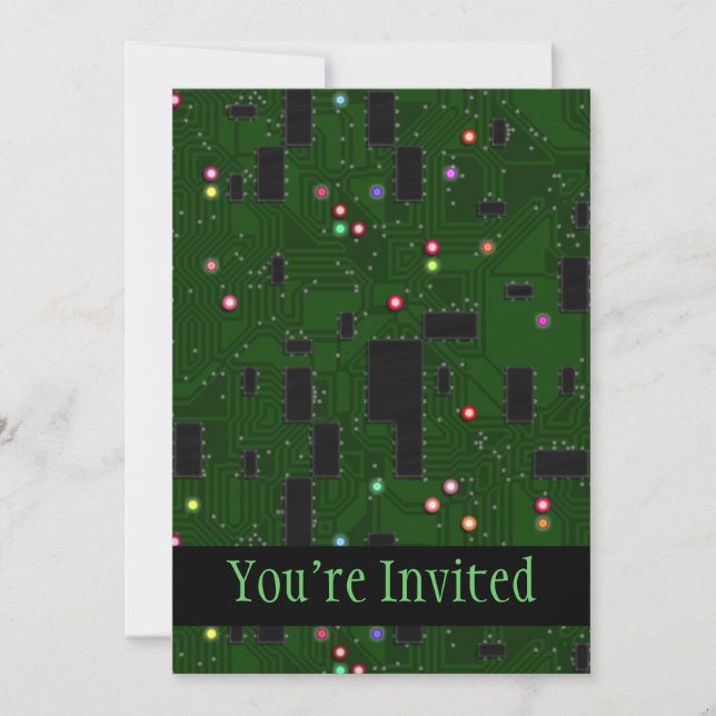 Printed Electronic Circuit Board Invitation (Front)