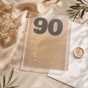 Printed Elegent 90th Birthday Invitation